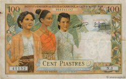 100 Piastres - 100 Riels FRENCH INDOCHINA  1954 P.097 F+
