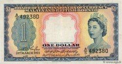 1 Dollar MALAYA and BRITISH BORNEO 1953 P.01a