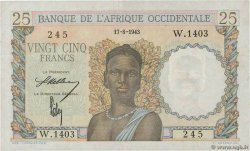 25 Francs FRENCH WEST AFRICA 1943 P.38