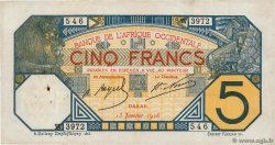 5 Francs DAKAR AFRIQUE OCCIDENTALE FRANÇAISE (1895-1958) Dakar 1928 P.05Be