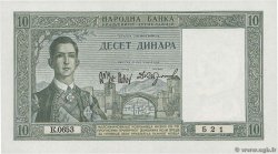 10 Dinara YUGOSLAVIA  1939 P.035 UNC