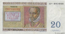 20 Francs BELGIQUE  1956 P.132b