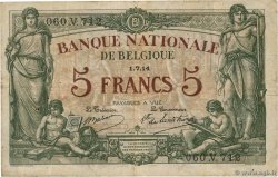 5 Francs BÉLGICA  1914 P.075a