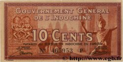 10 Cents INDOCHINE FRANÇAISE 1939 P.085a