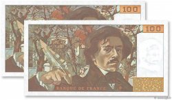 100 Francs DELACROIX Consécutifs FRANCE  1978 F.68.01 pr.NEUF