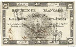 400 Livres Faux FRANCE  1792 Ass.38dx VF+