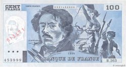 100 Francs DELACROIX 442-1 & 442-2 Fauté FRANCE  1994 F.69ter.01b