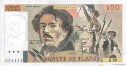 100 Francs DELACROIX modifié Fauté FRANCE  1984 F.69.08b