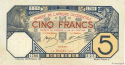 5 Francs DAKAR FRENCH WEST AFRICA (1895-1958) Dakar 1922 P.05Bb AU