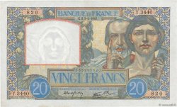20 Francs TRAVAIL ET SCIENCE FRANCE  1941 F.12.13 SUP