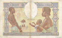 100 Francs MADAGASCAR  1937 P.040 TB