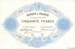 50 Francs type 1868 Indices Noirs FRANCE  1875 F.A38.09 TB