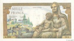 1000 Francs DÉESSE DÉMÉTER FRANCIA  1943 F.40.25 q.AU