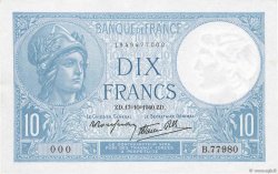 10 Francs MINERVE modifié FRANCE 1940 F.07.17