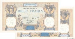 1000 Francs CÉRÈS ET MERCURE type modifié Consécutifs FRANCE  1940 F.38.41 AU-