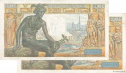 1000 Francs DÉESSE DÉMÉTER Consécutifs FRANCIA  1942 F.40.01 MBC a EBC