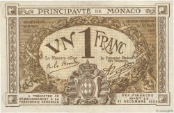 1 Franc MONACO  1920 P.04b EBC