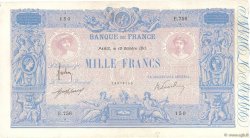1000 Francs BLEU ET ROSE FRANCE  1911 F.36.25