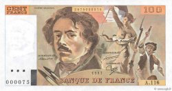 100 Francs DELACROIX modifié Petit numéro FRANCIA  1987 F.69.11A116 q.FDC