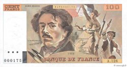 100 Francs DELACROIX modifié Petit numéro FRANCE  1988 F.69.12A128