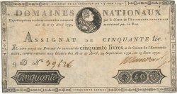 50 Livres FRANCE  1791 Ass.13a VF-