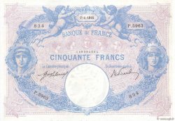 50 Francs BLEU ET ROSE FRANCE  1915 F.14.28 SUP