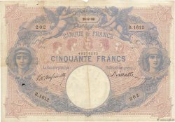 50 Francs BLEU ET ROSE FRANCE  1899 F.14.11 G