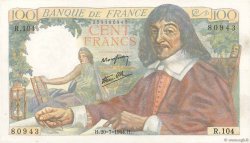 100 Francs DESCARTES FRANCE  1944 F.27.06 pr.SPL
