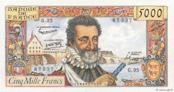 5000 Francs HENRI IV FRANCE  1958 F.49.05 SUP