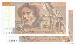 100 Francs DELACROIX modifié Fauté FRANCE  1989 F.69.13c