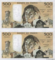500 Francs PASCAL Consécutifs FRANCE  1989 F.71.40