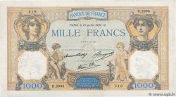 1000 Francs CÉRÈS ET MERCURE type modifié FRANCE  1937 F.38.02
