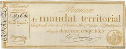 250 Francs sans série FRANCE  1796 Ass.61a VF+