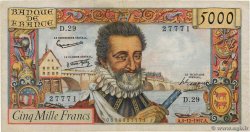5000 Francs HENRI IV FRANCE  1957 F.49.04