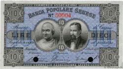 10 Lire Annulé ITALIA Sienne 1873 PS.NL q.FDC
