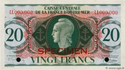 20 Francs Spécimen GUADELOUPE  1943 P.28s fST