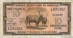 10 Francs BURUNDI 1965 P.09