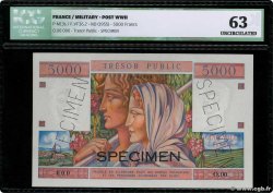 5000 Francs TRÉSOR PUBLIC Spécimen FRANCIA  1955 VF.36.00Sp