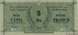 5 Francs NUOVE EBRIDI  1943 P.01
