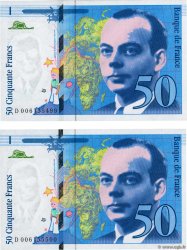 50 Francs SAINT-EXUPÉRY Consécutifs FRANCE  1993 F.72.02