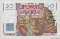 50 Francs LE VERRIER FRANKREICH  1949 F.20.13 fST