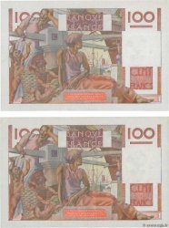 100 Francs JEUNE PAYSAN Consécutifs FRANCE  1951 F.28.29 SUP+