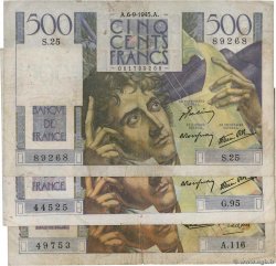 500 Francs CHATEAUBRIAND Lot FRANCE  1945 F.34.lot B