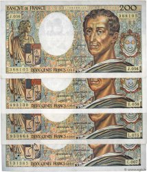 200 Francs MONTESQUIEU Lot FRANCE  1988 F.70.08-09