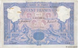 100 Francs BLEU ET ROSE FRANCE  1909 F.21.24