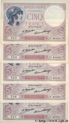 5 Francs FEMME CASQUÉE Consécutifs FRANCE  1931 F.03.15