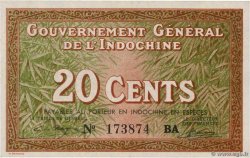 20 Cents INDOCHINE FRANÇAISE  1939 P.086c