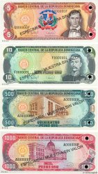 5, 10 et 500 ,1000 Pesos Oro Spécimen RÉPUBLIQUE DOMINICAINE  1996 P.LOT