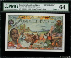 5000 Francs Spécimen ÉTATS DE L AFRIQUE ÉQUATORIALE  1963 P.06cs
