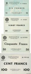 10 à 100 Francs Lot FRANCE Regionalismus und verschiedenen Mulhouse 1940 BU.50 à 53